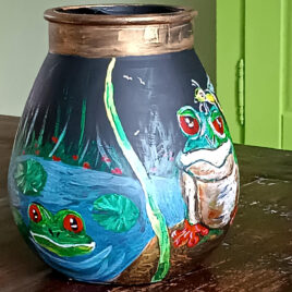 Beschilderde vaas met vismotief