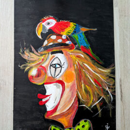 Clown met vogel